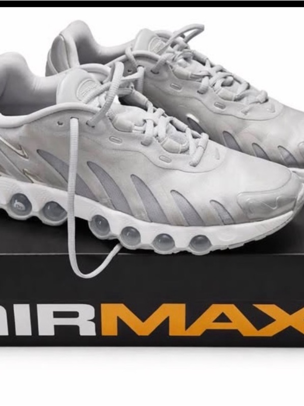 Nike White & Light Gray Air Max Style Running Sneakers